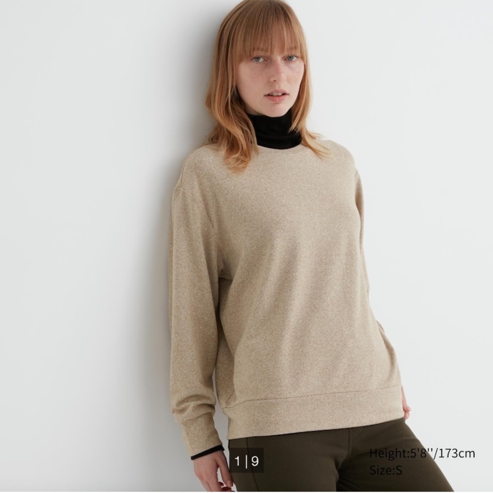 Uniqlo Fleece Pullover, Oatmeal Heather, Small